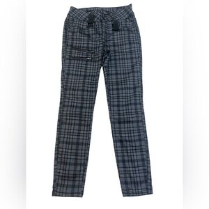 Hot Topic HT Denim High Rise Super Skinny Black Gray Plaid Goth Emo Pants size 5